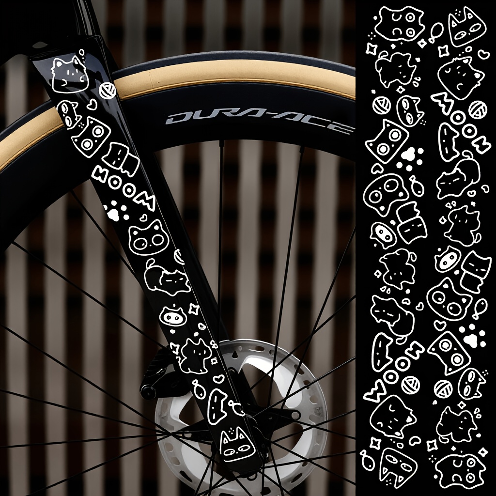 Black White Cat Doodle Bike Fr - Mountain Biking Cartoon ulasan dan harga