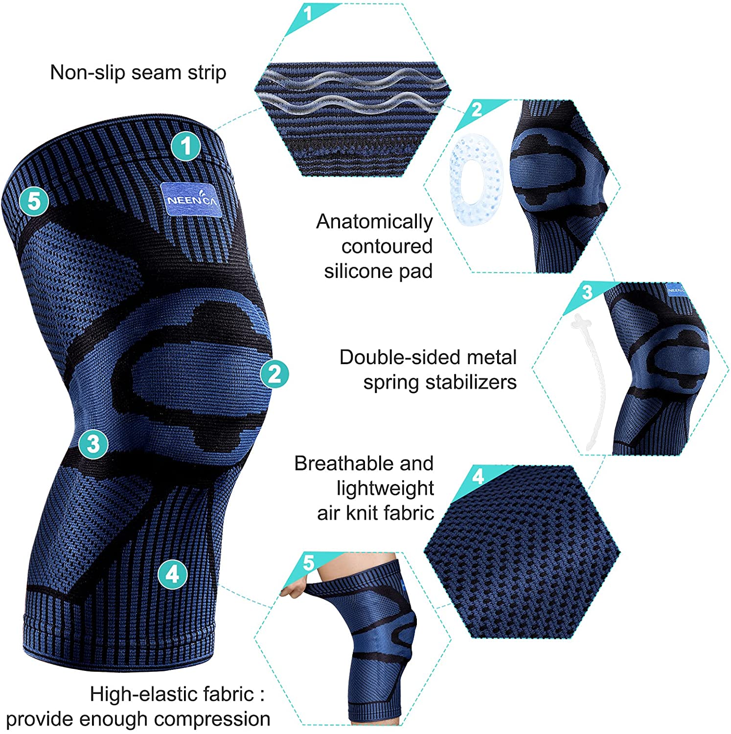 NEENCA Knee Brace Support with - Mountain Biking Knee Pads ulasan dan harga