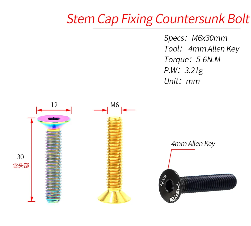 RISK 1PCS M6x30 M6x35 M6x40 M6 - Mountain Biking Hat ulasan dan harga
