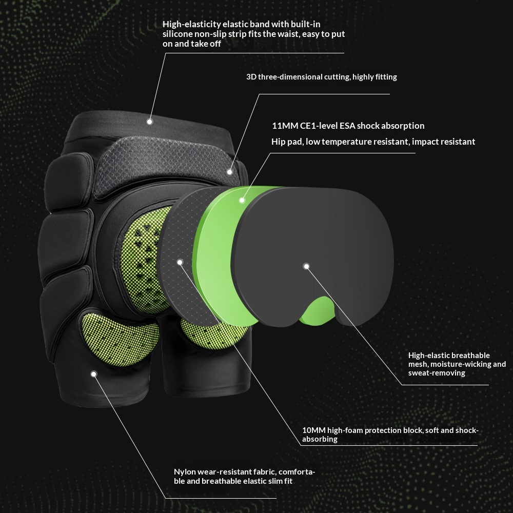 ESA Ski Hip Protector Shock Ab - Mountain Biking Knee Pads ulasan dan harga