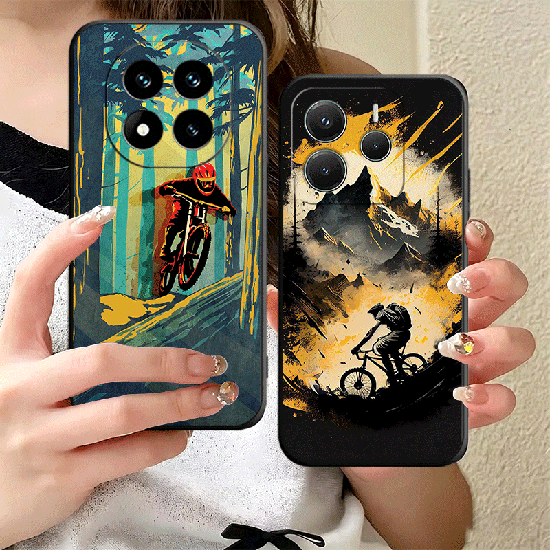 Soft Silicone Phone Case for X - Mountain Biking Cartoon ulasan dan harga