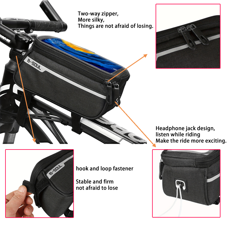 B-SOUL bicycle front beam bag, - Mountain Biking Hip Pack ulasan dan harga