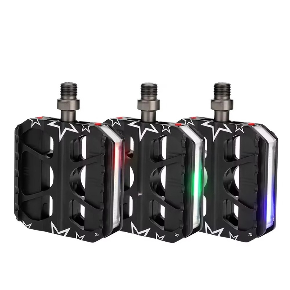 3-Bearing MTB Pedals with LED  - Mountain Biking Lights ulasan dan harga